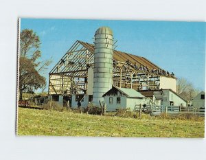 Postcard Amish Barn Raising, Pennsylvania