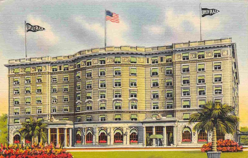 Copley Plaza Hotel Boston Massachusetts 1940s linen postcard