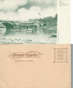 NEW BRUNSWICK N.J. BOAT CLUB UNDIVIDED ANTIQUE POSTCARD