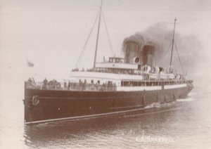 SS Snaefell IV at Ramsey Pier Ship Isle Of Man Real Photo Postcard