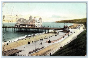 1905 Scene at Pier and Promenade Colwyn Bay Wales Antique Posted Postcard