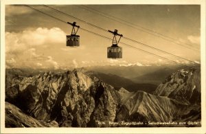 RPPC Zugspitzbahn Cable Car to Summit Bayer Germany Real Photo Postcard