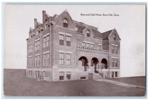 c1910 Boys Girls Home Exterior Building Glace Sioux City Iowa Vintage Postcard