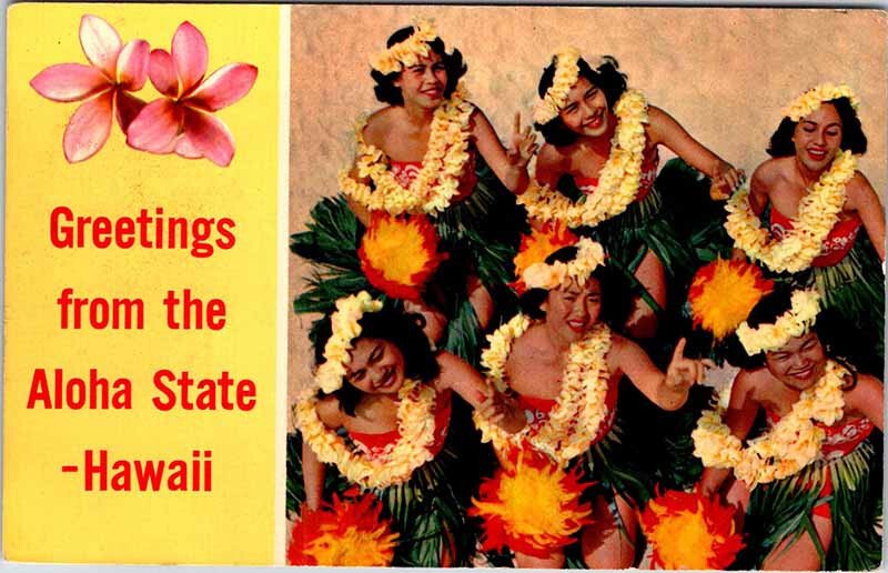 Postcard PEOPLE SCENE State of Hawaii HI AM8095