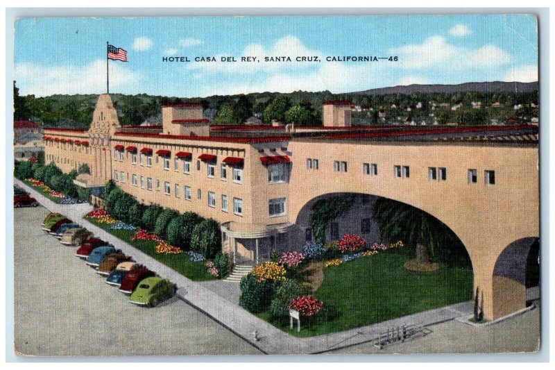 1950 Hotel Casa Del Rey Exterior Building Santa Cruz California Vintage Postcard