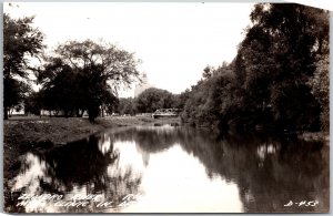 Zumbro River Tributary in Minnesota Clinic In The Distance RPPC Photo Postcard
