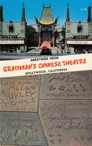 LOS ANGELES CALIFORNIA~CHINA TOWN + GRAUMAN'S CHINESE THEATRE~2 BANNER POSTCARDS