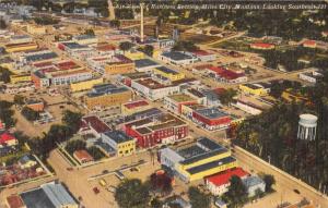 Miles City Montana Business Section Aerial View Linen Postcard J68906