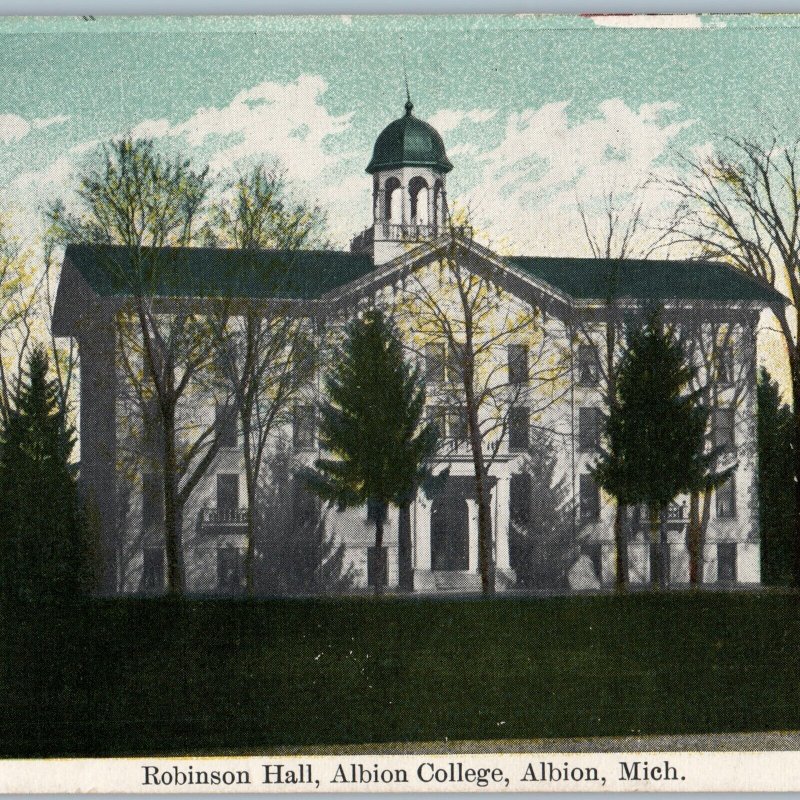 c1910s Albion, MI College Robison Hall University School Building PC Mich A189