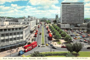 uk48045 royal parade and civic centre plymouth south devon uk double decker bus