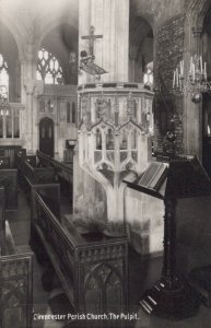 Gloucestershire Postcard - Cirencester Parish Church - The Pulpit   RS24703