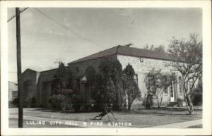 Luling TX City Hall Fire Station Real Photo Postcard EXC COND