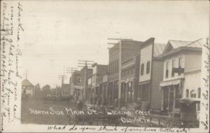 Ossian IA North Side Main St. 1906 Used Real Photo Postcard