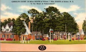 Linen Postcard Carolyn Court US Highway 301 near Selma, North Carolina
