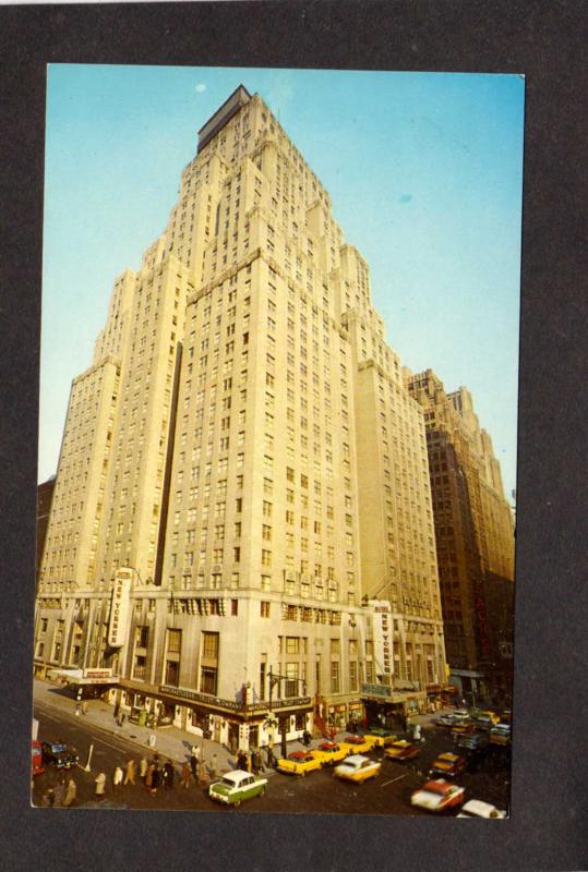 NY Hotel New Yorker New York City Postcard Skyscrapers Manufacturers Trust Bank