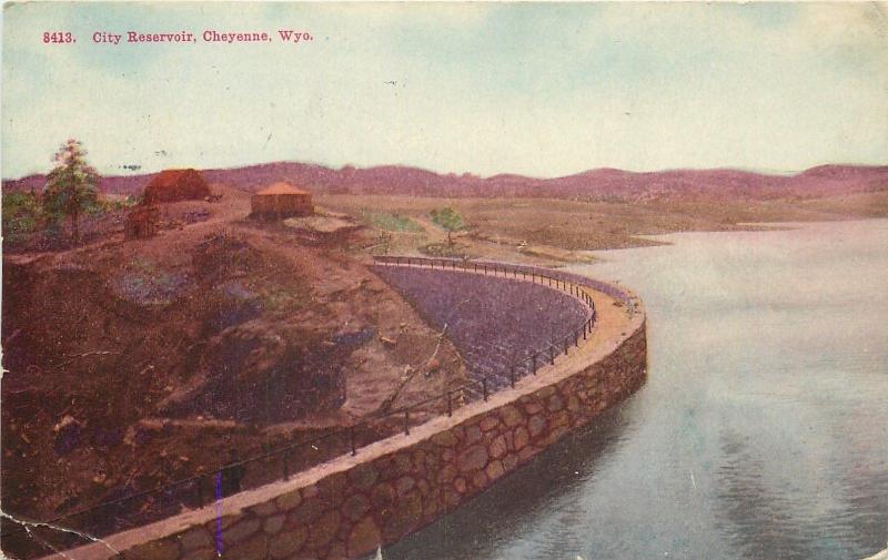 Cheyenne WyomingCity Reservoir1912 Postcard