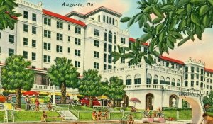 Postcard  Early View of Bon Air Hotel in Augusta, GA.         S2