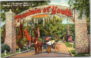 Fountain of Youth Entrance with Horse and Carriage, St. Augustine Florida