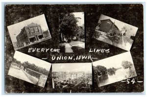 1916 Everyone Likes Union Iowa IA Multiview RPPC Photo Posted Antique Postcard