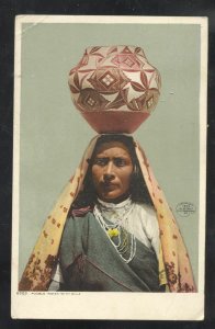 DPC NO. 6503 PUEBLO INDOAN WOMAN WITH OLLA VINTAGE POSTCARD 1909