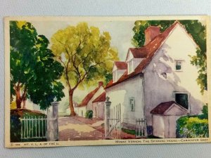 Vintage Postcard Mount Vernon The Spinning House Carpenter Shop Virginia