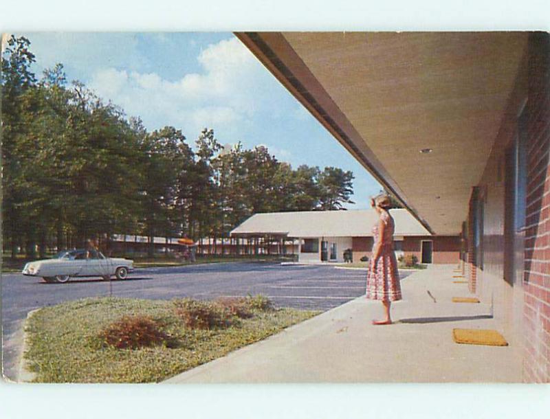 Unused 1950's OLD CARS & OAKS MOTEL Greensboro North Carolina NC u3932