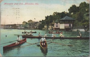 Postcard Milwaukee Boat Club Milwaukee WI 1909