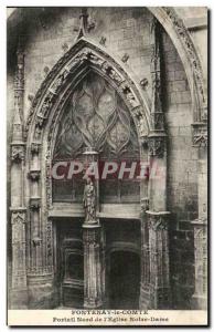 Old Postcard Fontenay le Comte North Portal & # 39Eglise Notre Dame