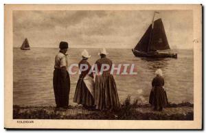 Old Postcard Netherlands Volendam Boat Folklore
