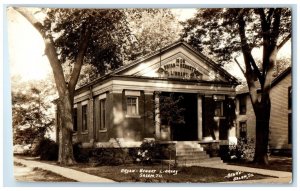 Salem Illinois RPPC Photo Postcard Bryan Bennet Library Exterior Building 1938