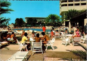 Oranjestad, Aruba  CONCORDE HOTEL & CASINO  Pool & Patio Scene  4X6 Postcard