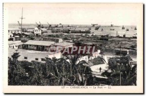 Old Postcard Morocco Casablanca Harbor