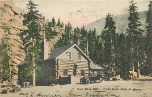 1925 Colorado Glen Cove Inn Pikes Peak auto Hwy hand colored Postcard 25-119661
