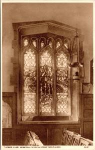 postcard England Dorset Stinsford Church - Thomas Hardy Memorial Window -