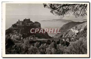 Old Postcard Eze Village The old village Viaduct average Corniche and Cap Ferrat