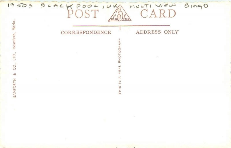 1950s Blackpool Utah  Multi View Bingo Bamforth RPPC Postcard 25-11240