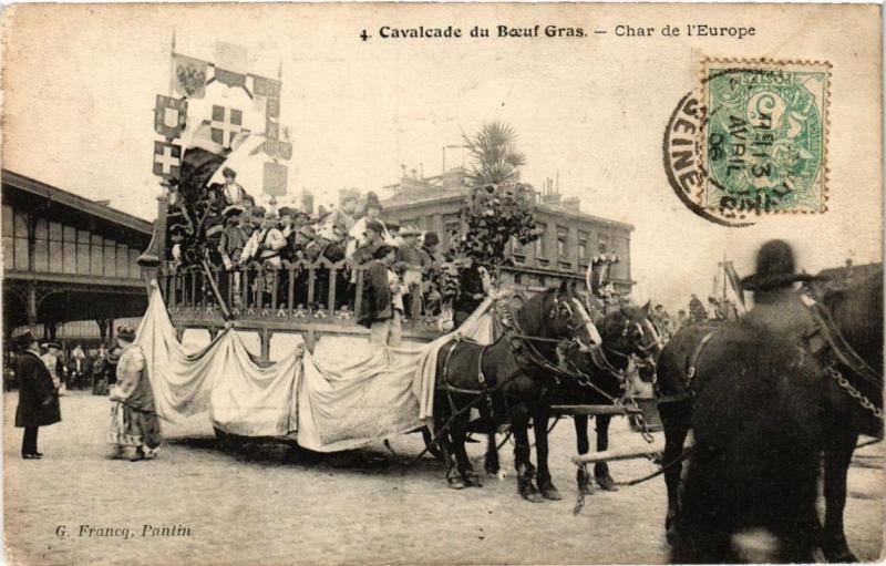 CPA AK PARIS Cavalcade du Boeuf Gras Char de l'Europe (700129)