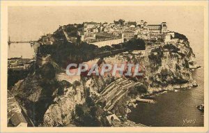 Old Postcard Monaco Principality The rock
