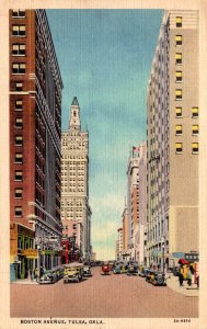 Oklahoma Tulsa Boston Avenue 1940 Curteich