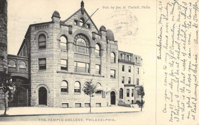 the temple college phildelphia pennsylvania antique postcard L3933