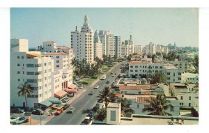 FL - Miami Beach. Collins Avenue Street Scene ca 1950's