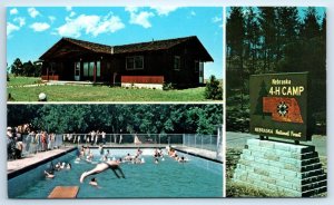 HALSEY, NE ~ Swimming Pool NEBRASKA 4-H CAMP Middle Loup River c1960s Postcard