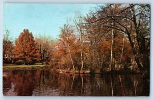 1960 Worcester Massachusetts MA Vintage Postcard Elm Park  Lake River Posted