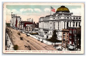 Broad Street View From City Hall Newark New Jersey NJ UNP WB Postcard O17