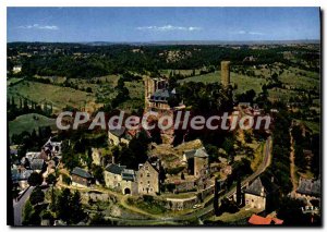 Postcard Modern Turenne Vue Generale Domineee By The Ruins Du Chateau