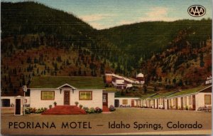 Linen Postcard Peoriana Motel in Idaho Springs, Colorado