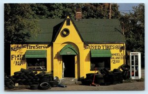 NASHVILLE, TN~Advertising NASHVILLE TIRE SERVICE from Betty Browns 1979 Postcard