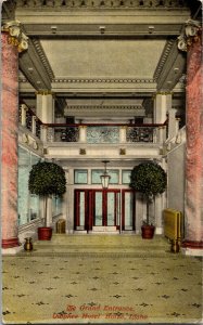 View of the Grand Entrance, Owyhee Hotel Boise ID Vintage Postcard B79