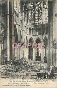 Old Postcard Reims in his years of Blitz 1914 1917 Int of the Cathedral Choir...