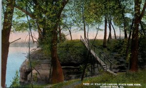 1910s Path at Wild Cat Canyon Starved Rock State Park Illinois Postcard